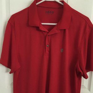 IZOD Mens golf short sleeve solid red shirt